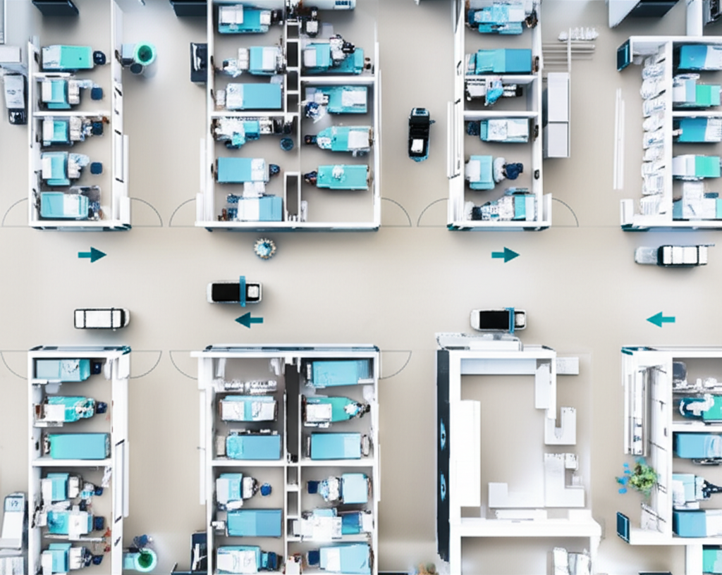 醫院平面圖與智能支援車位置